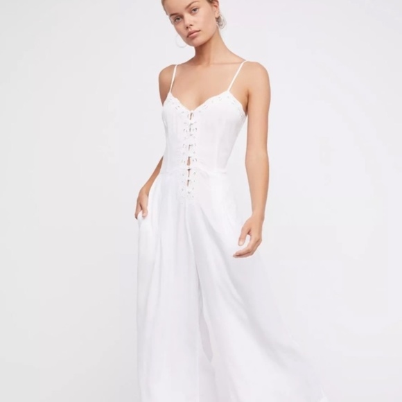 free people white jumpsuit